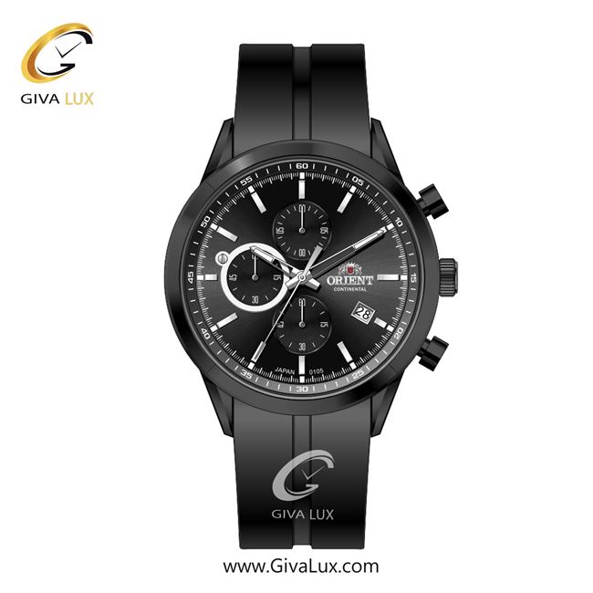 ساعت مچی اورجینال مردانه اورینت (کانتیننتال) | Orient (Continental) سه موتوره کرنوگراف مشکی | مشکی| مشکی| کد رفرنس 105