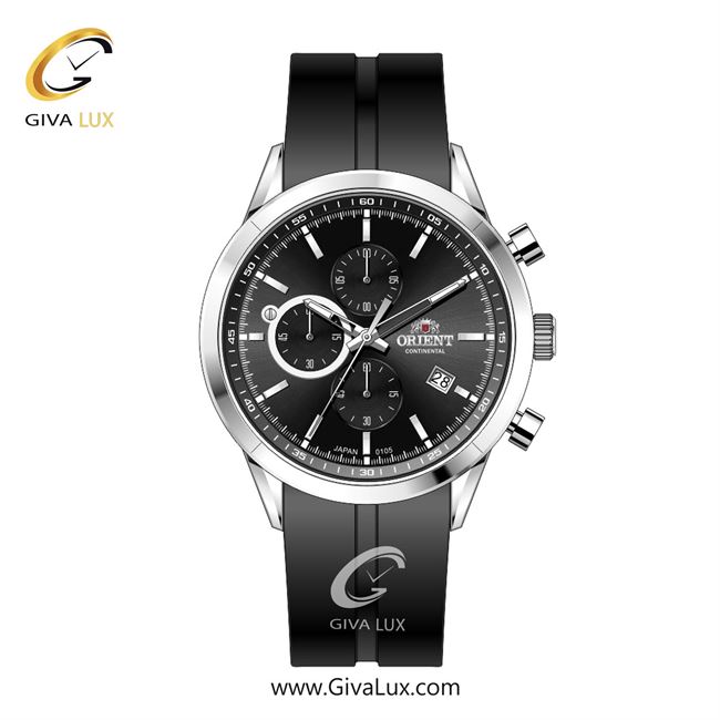ساعت مچی اورجینال مردانه اورینت (کانتیننتال) | Orient (Continental) سه موتوره کرنوگراف نقره ای | مشکی| مشکی| کد رفرنس 105