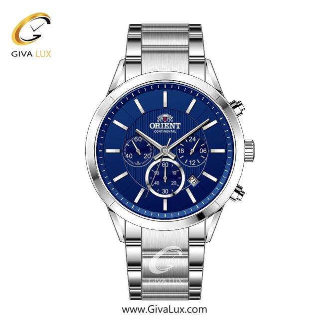 ساعت مچی اورجینال مردانه اورینت (کانتیننتال) | Orient (Continental) سه موتوره کرنوگراف نقره ای | نقره ای| سرمه ای| کد رفرنس 106