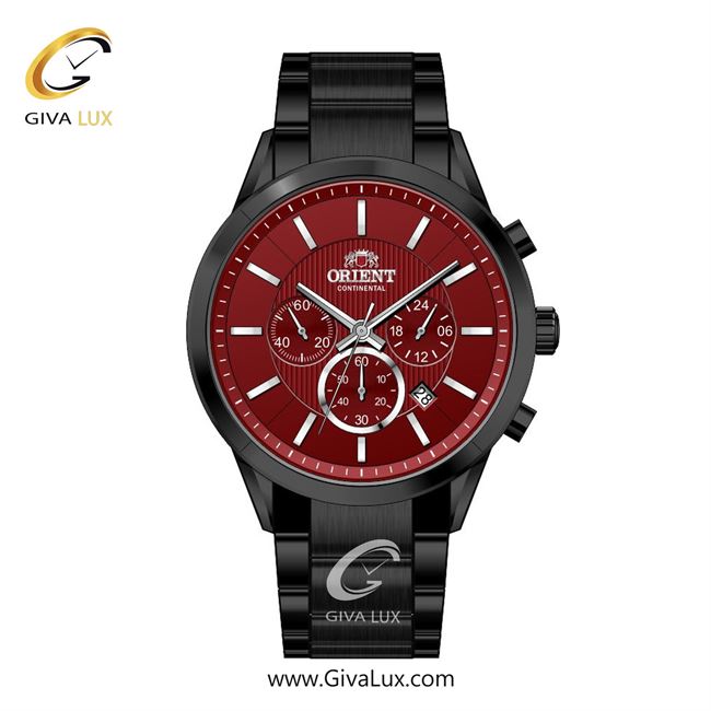 ساعت مچی اورجینال مردانه اورینت (کانتیننتال) | Orient (Continental) سه موتوره کرنوگراف مشکی | مشکی| زرشکی| کد رفرنس 106