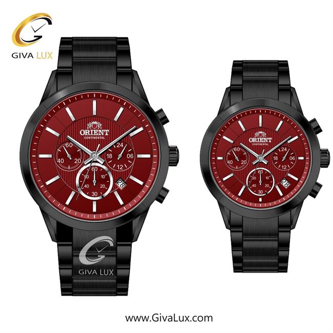 ساعت مچی اورجینال ست اورینت (کانتیننتال) | Orient (Continental) سه موتوره کرنوگراف مشکی | مشکی| زرشکی| کد رفرنس 106