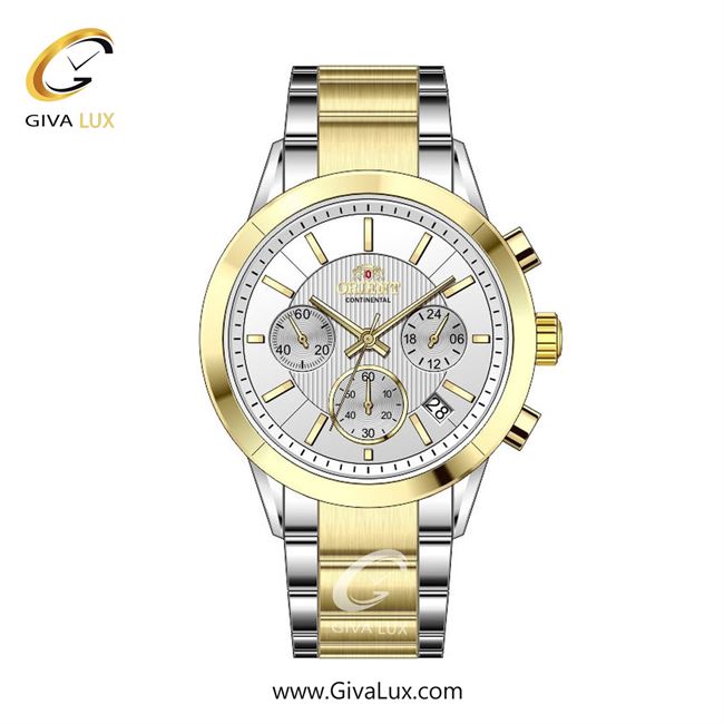 ساعت مچی اورجینال زنانه اورینت (کانتیننتال) | Orient (Continental) سه موتوره کرنوگراف طلایی | نقره ای-طلایی| نقره ای| کد رفرنس 106