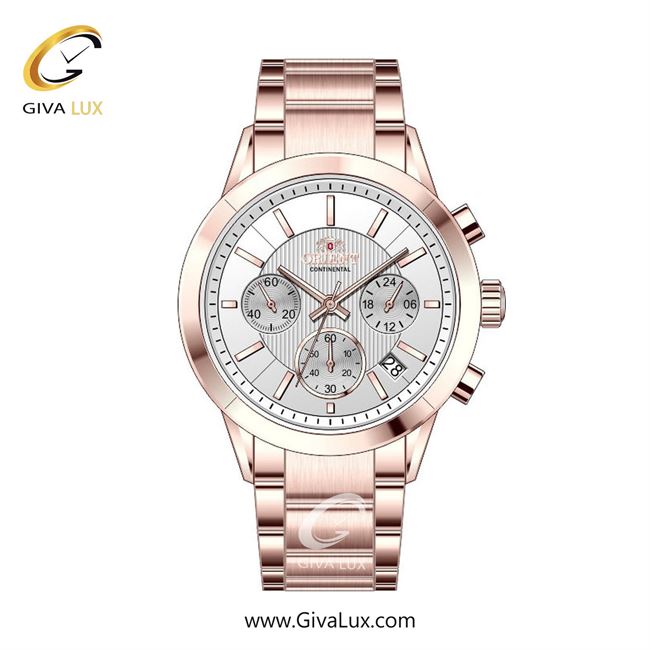 ساعت مچی اورجینال زنانه اورینت (کانتیننتال) | Orient (Continental) سه موتوره کرنوگراف رزگلد | رزگلد| نقره ای| کد رفرنس 106