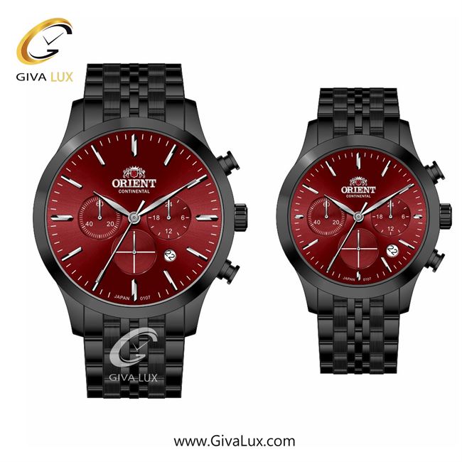 ساعت مچی اورجینال ست اورینت (کانتیننتال) | Orient (Continental) سه موتوره کرنوگراف مشکی | مشکی| زرشکی| کد رفرنس 107