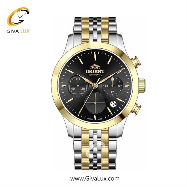 ساعت مچی اورجینال زنانه اورینت (کانتیننتال) | Orient (Continental) سه موتوره کرنوگراف طلایی | طلایی-نقره ای| مشکی| کد رفرنس 107