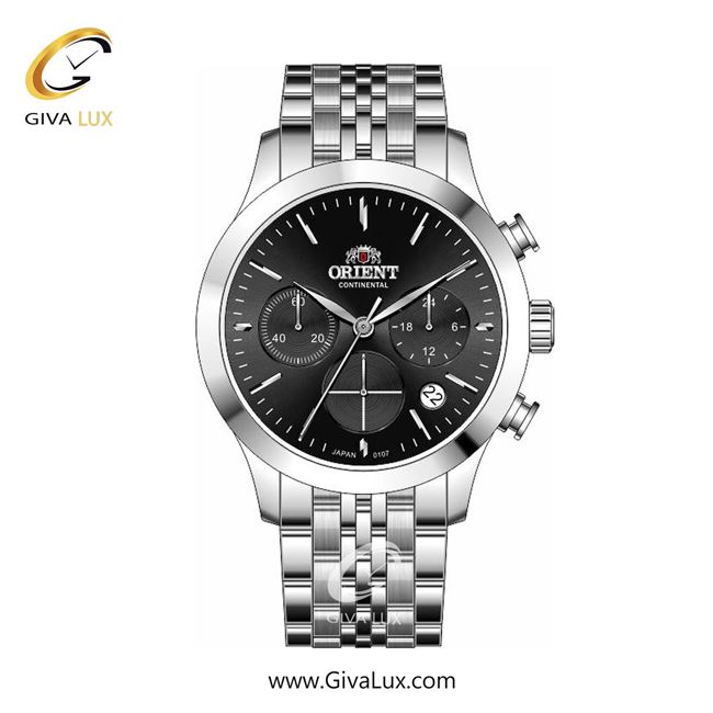 ساعت مچی اورجینال زنانه اورینت (کانتیننتال) | Orient (Continental) سه موتوره کرنوگراف نقره ای | نقره ای| مشکی| کد رفرنس 107