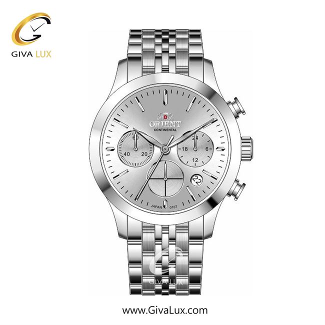 ساعت مچی اورجینال زنانه اورینت (کانتیننتال) | Orient (Continental) سه موتوره کرنوگراف نقره ای | نقره ای| نقره ای| کد رفرنس 107