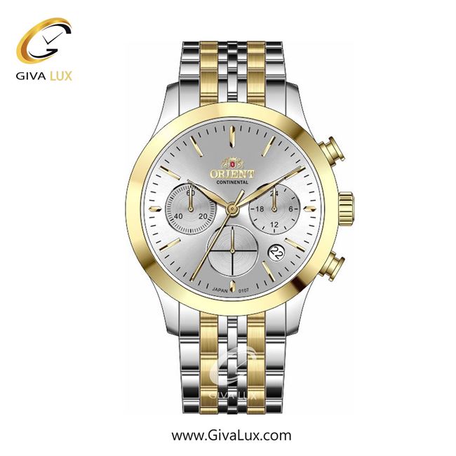 ساعت مچی اورجینال زنانه اورینت (کانتیننتال) | Orient (Continental) سه موتوره کرنوگراف طلایی | نقره ای-طلایی| نقره ای| کد رفرنس 107