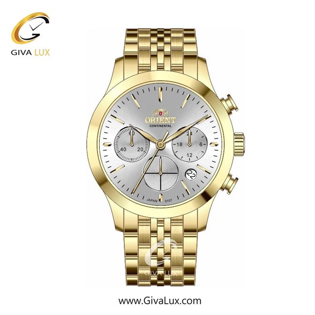 ساعت مچی اورجینال زنانه اورینت (کانتیننتال) | Orient (Continental) سه موتوره کرنوگراف طلایی | طلایی| نقره ای| کد رفرنس 107