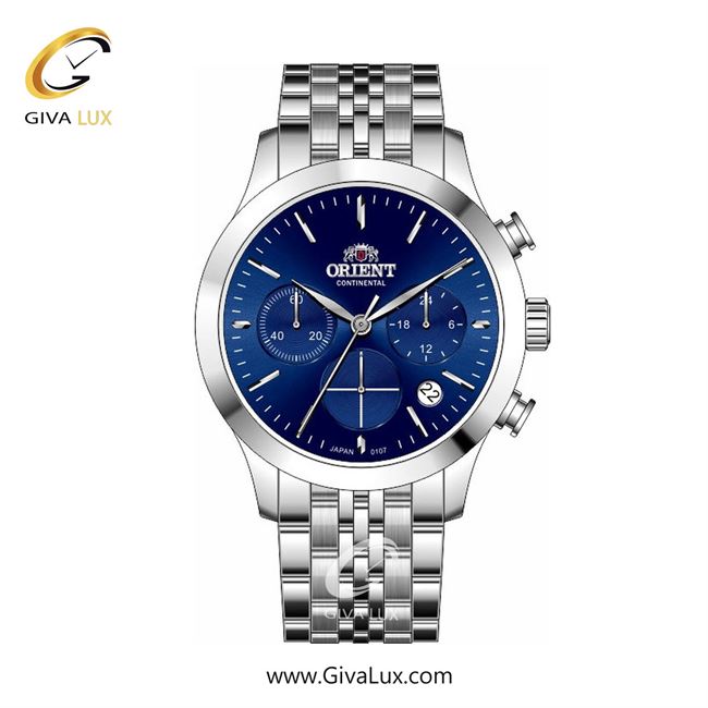 ساعت مچی اورجینال زنانه اورینت (کانتیننتال) | Orient (Continental) سه موتوره کرنوگراف نقره ای | نقره ای| سرمه ای| کد رفرنس 107