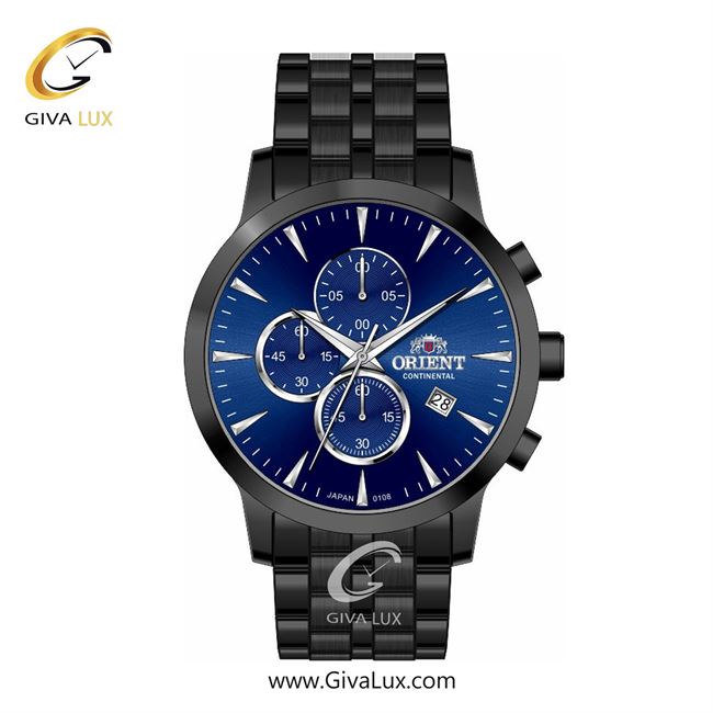 ساعت مچی اورجینال مردانه اورینت (کانتیننتال) | Orient (Continental) سه موتوره کرنوگراف مشکی | مشکی| سرمه ای| کد رفرنس 108