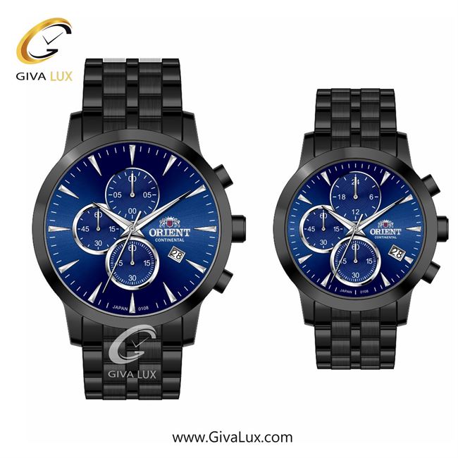 ساعت مچی اورجینال ست اورینت (کانتیننتال) | Orient (Continental) سه موتوره کرنوگراف مشکی | مشکی| سرمه ای| کد رفرنس 108