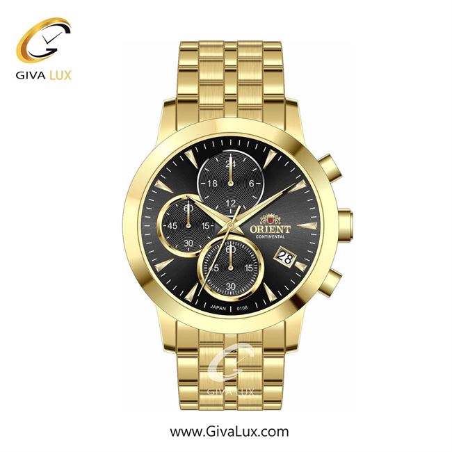 ساعت مچی اورجینال زنانه اورینت (کانتیننتال) | Orient (Continental) سه موتوره کرنوگراف طلایی | طلایی| مشکی| کد رفرنس 108