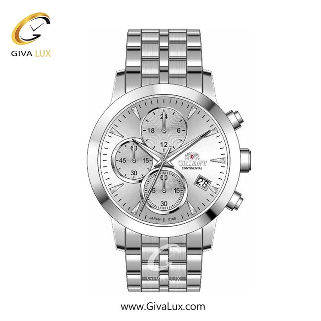 ساعت مچی اورجینال زنانه اورینت (کانتیننتال) | Orient (Continental) سه موتوره کرنوگراف نقره ای | نقره ای| نقره ای| کد رفرنس 108