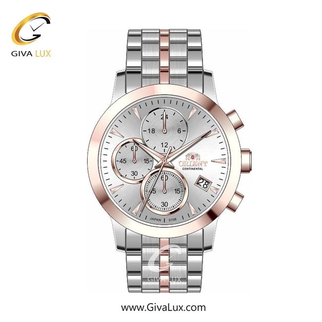 ساعت مچی اورجینال زنانه اورینت (کانتیننتال) | Orient (Continental) سه موتوره کرنوگراف رزگلد | نقره ای-رزگلد| نقره ای| کد رفرنس 108