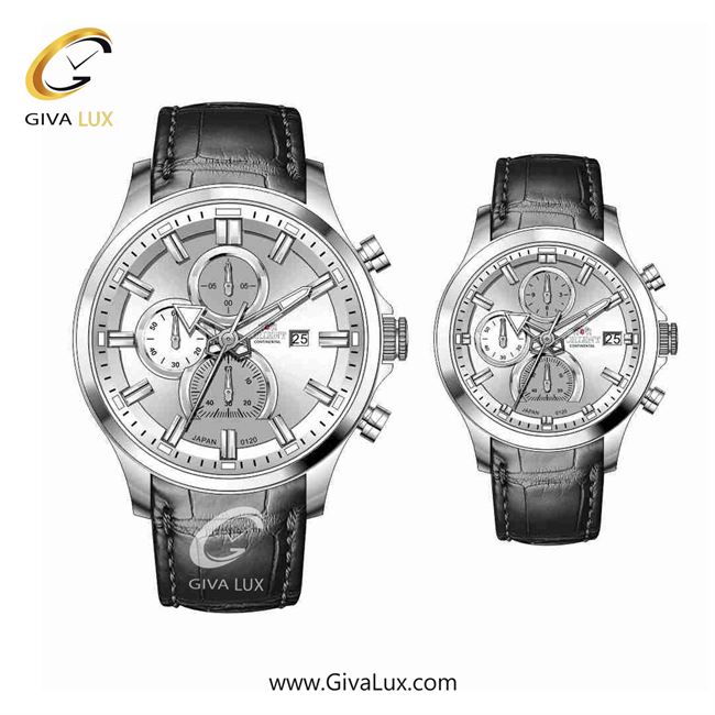 ساعت مچی اورجینال ست اورینت (کانتیننتال) | Orient (Continental) سه موتوره کرنوگراف نقره ای | مشکی| نقره ای| کد رفرنس 120