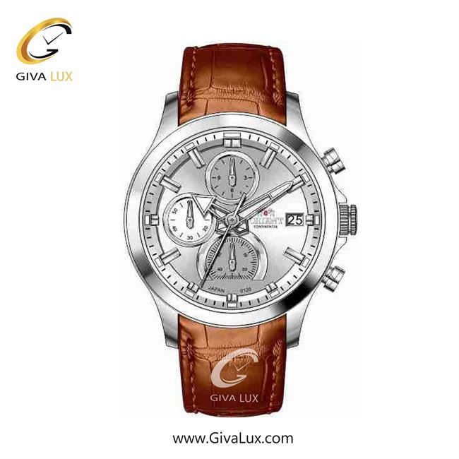 ساعت مچی اورجینال زنانه اورینت (کانتیننتال) | Orient (Continental) سه موتوره کرنوگراف نقره ای | قهوه ای| نقره ای| کد رفرنس 120