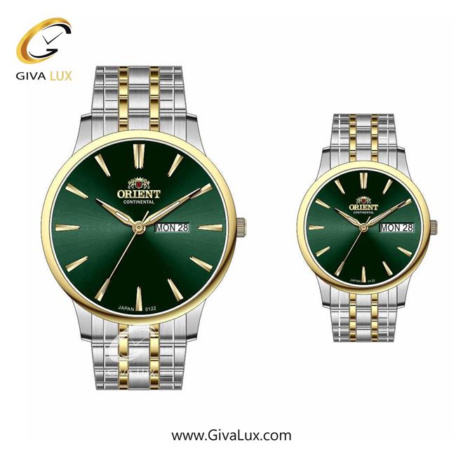 ساعت مچی اورجینال ست اورینت (کانتیننتال) | Orient (Continental) طلایی | نقره ای-طلایی| سبز یشمی تیره| کد رفرنس 122