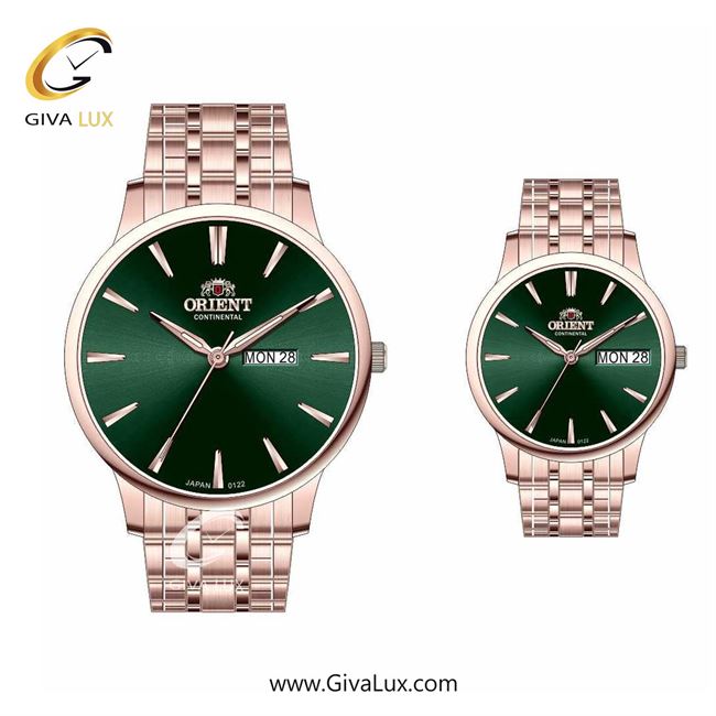 ساعت مچی اورجینال ست اورینت (کانتیننتال) | Orient (Continental) رزگلد | رزگلد| سبز یشمی تیره| کد رفرنس 122