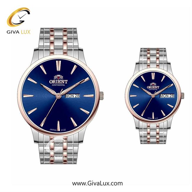 ساعت مچی اورجینال ست اورینت (کانتیننتال) | Orient (Continental) رزگلد | نقره ای-رزگلد| سرمه ای| کد رفرنس 122