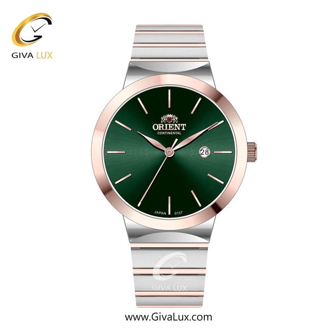 ساعت مچی اورجینال مردانه اورینت (کانتیننتال) | Orient (Continental) رزگلد | نقره ای-رزگلد| سبز یشمی تیره| کد رفرنس 137