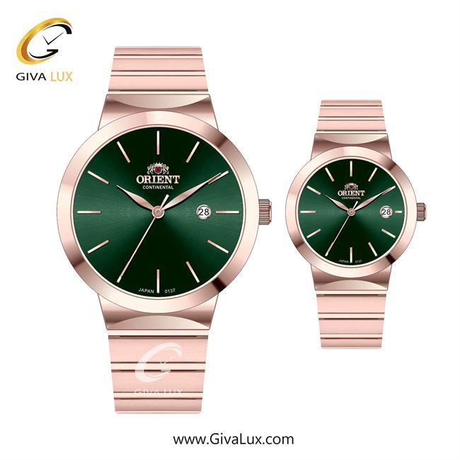 ساعت مچی اورجینال ست اورینت (کانتیننتال) | Orient (Continental) رزگلد | رزگلد| سبز یشمی تیره| کد رفرنس 137