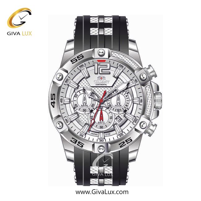 ساعت مچی اورجینال مردانه اورینت (کانتیننتال) | Orient (Continental) سه موتوره کرنوگراف نقره ای | نقره ای-مشکی| نقره ای| کد رفرنس 139