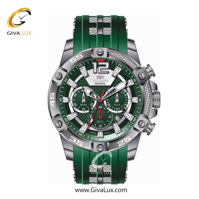 ساعت مچی اورجینال مردانه اورینت (کانتیننتال) | Orient (Continental) سه موتوره کرنوگراف تیتانیوم | سبز یشمی تیره| سبز یشمی تیره| کد رفرنس 139