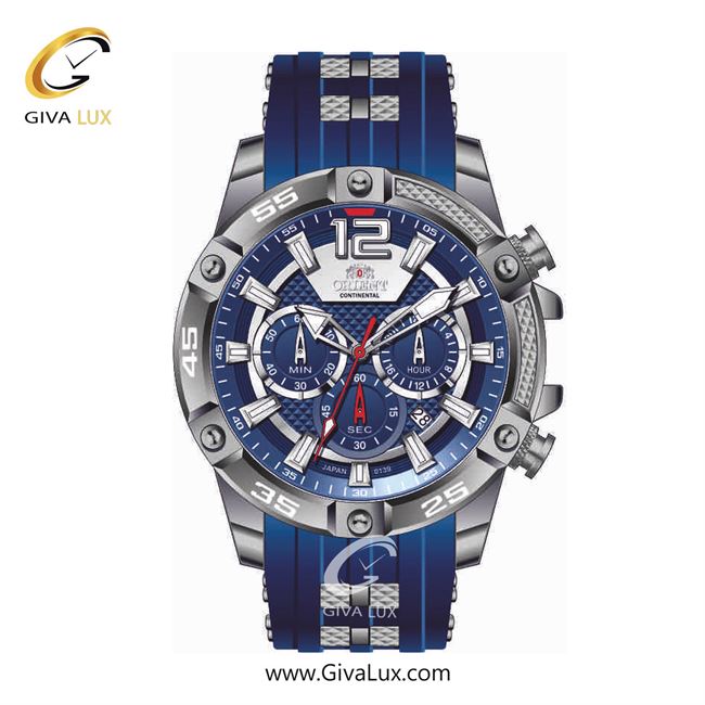 ساعت مچی اورجینال مردانه اورینت (کانتیننتال) | Orient (Continental) سه موتوره کرنوگراف تیتانیوم | سرمه ای| سرمه ای| کد رفرنس 139