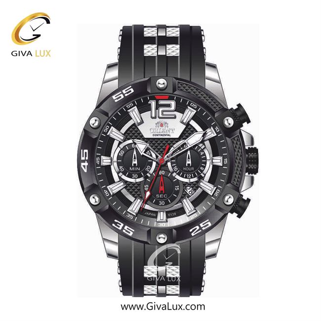 ساعت مچی اورجینال مردانه اورینت (کانتیننتال) | Orient (Continental) سه موتوره کرنوگراف نقره ای-مشکی | نقره ای-مشکی| مشکی| کد رفرنس 139