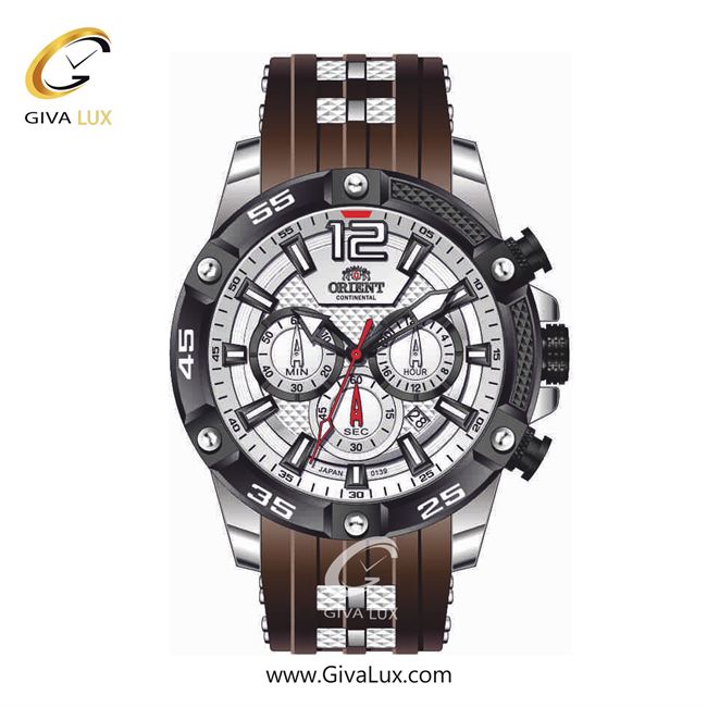 ساعت مچی اورجینال مردانه اورینت (کانتیننتال) | Orient (Continental) سه موتوره کرنوگراف مشکی | قهوه ای-نقره ای| نقره ای| کد رفرنس 139
