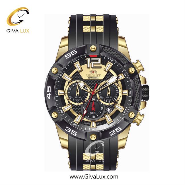 ساعت مچی اورجینال مردانه اورینت (کانتیننتال) | Orient (Continental) سه موتوره کرنوگراف مشکی-طلایی | طلایی-مشکی| مشکی| کد رفرنس 139