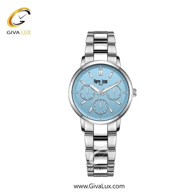 ساعت مچی اورجینال زنانه پییر لنون سه موتوره فول تایم نقره ای | نقره ای| آبی| کد رفرنس PL-0157-11