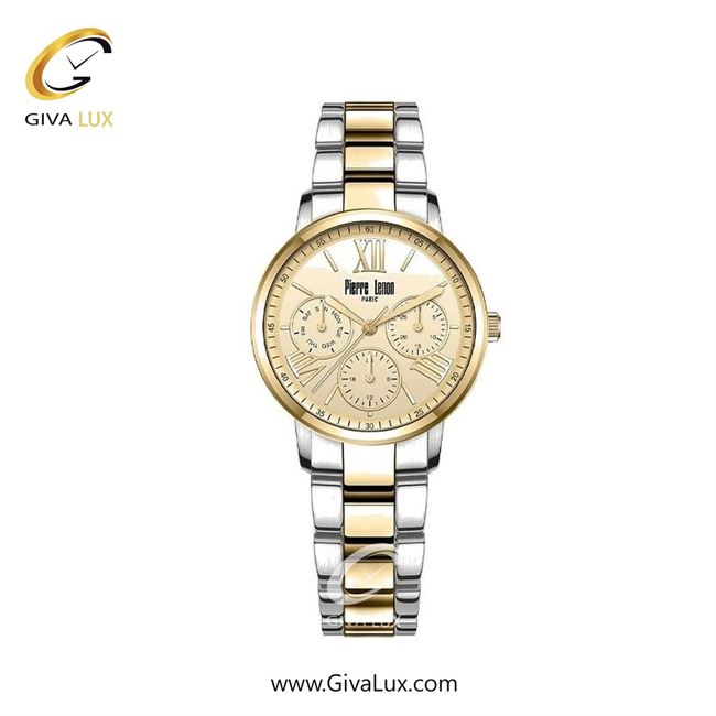 ساعت مچی اورجینال زنانه پییر لنون سه موتوره فول تایم طلایی | نقره ای-طلایی| طلایی| کد رفرنس PL-0158-15