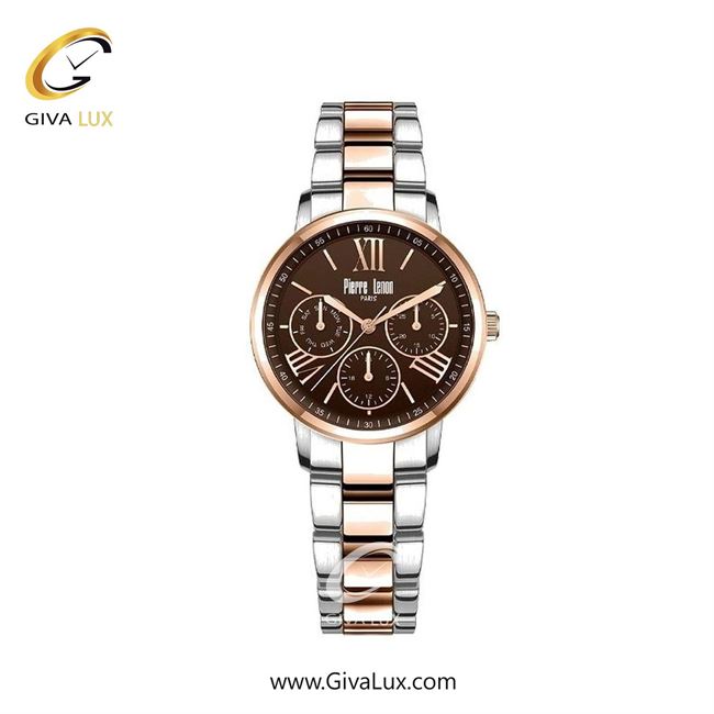 ساعت مچی اورجینال زنانه پییر لنون سه موتوره فول تایم رزگلد | نقره ای-رزگلد| قهوه ای| کد رفرنس PL-0158-17