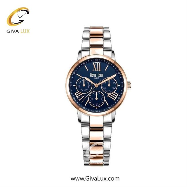 ساعت مچی اورجینال زنانه پییر لنون سه موتوره فول تایم رزگلد | نقره ای-رزگلد| سرمه ای| کد رفرنس PL-0158-18