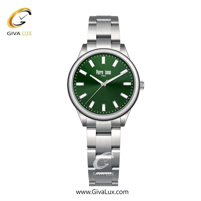 ساعت مچی اورجینال زنانه پییر لنون نقره ای | نقره ای| سبز یشمی تیره| کد رفرنس PL-0164-13