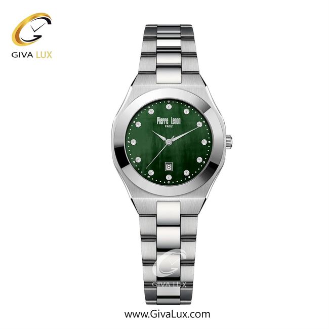 ساعت مچی اورجینال زنانه پییر لنون نقره ای | نقره ای| سبز یشمی تیره| کد رفرنس PL-0167-11