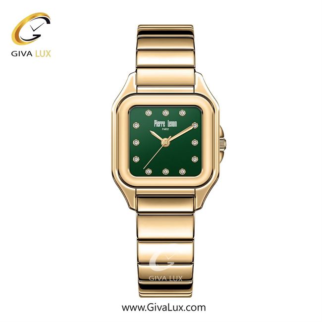 ساعت مچی اورجینال زنانه پییر لنون طلایی | طلایی| سبز یشمی تیره| کد رفرنس PL-0170-20