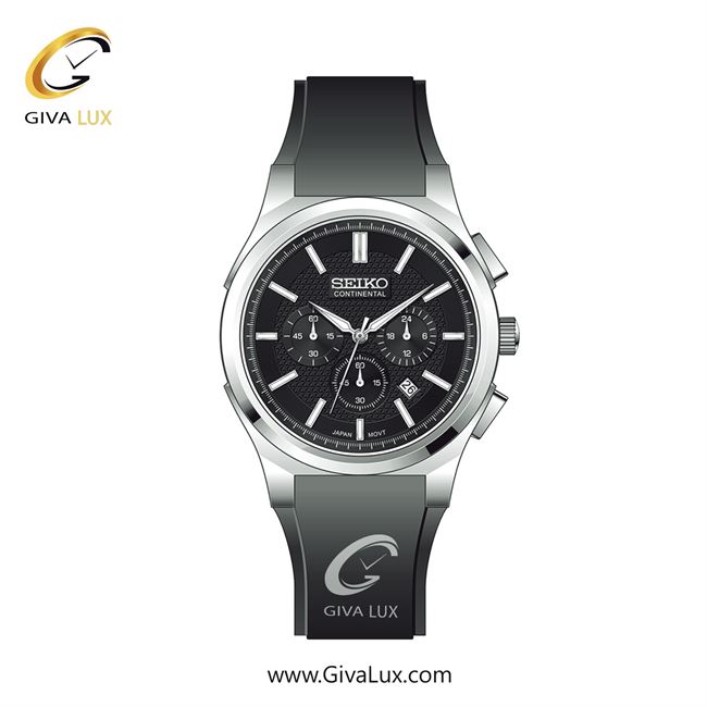 ساعت مچی اورجینال مردانه سیکو (کانتیننتال) | Seiko (Continental)  سه موتوره کرنوگراف نقره ای | مشکی| مشکی| کد رفرنس 0403