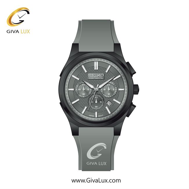 ساعت مچی اورجینال مردانه سیکو (کانتیننتال) | Seiko (Continental)  سه موتوره کرنوگراف مشکی | طوسی| طوسی| کد رفرنس 0403