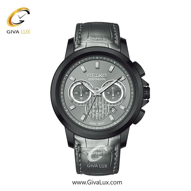 ساعت مچی اورجینال مردانه سیکو (کانتیننتال) | Seiko (Continental)  سه موتوره کرنوگراف مشکی | طوسی| طوسی| کد رفرنس 0404