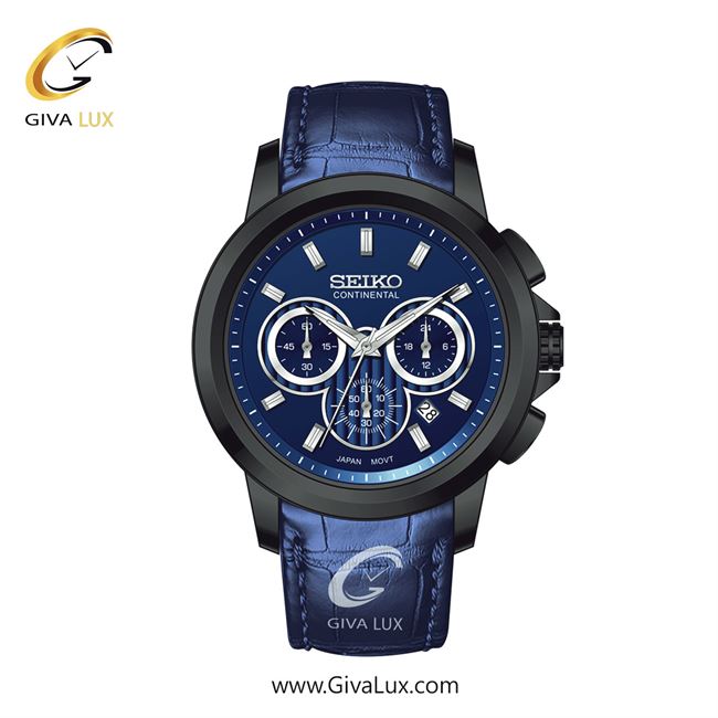 ساعت مچی اورجینال مردانه سیکو (کانتیننتال) | Seiko (Continental)  سه موتوره کرنوگراف مشکی | سرمه ای| سرمه ای| کد رفرنس 0404