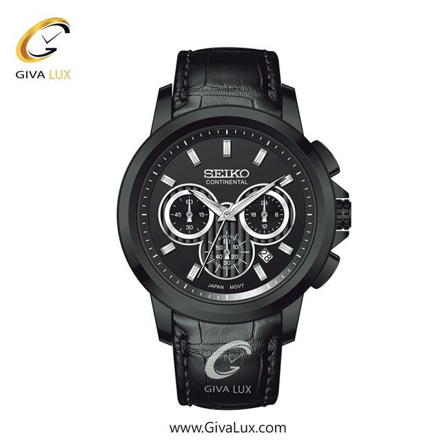 ساعت مچی اورجینال مردانه سیکو (کانتیننتال) | Seiko (Continental)  سه موتوره کرنوگراف مشکی | مشکی| مشکی| کد رفرنس 0404