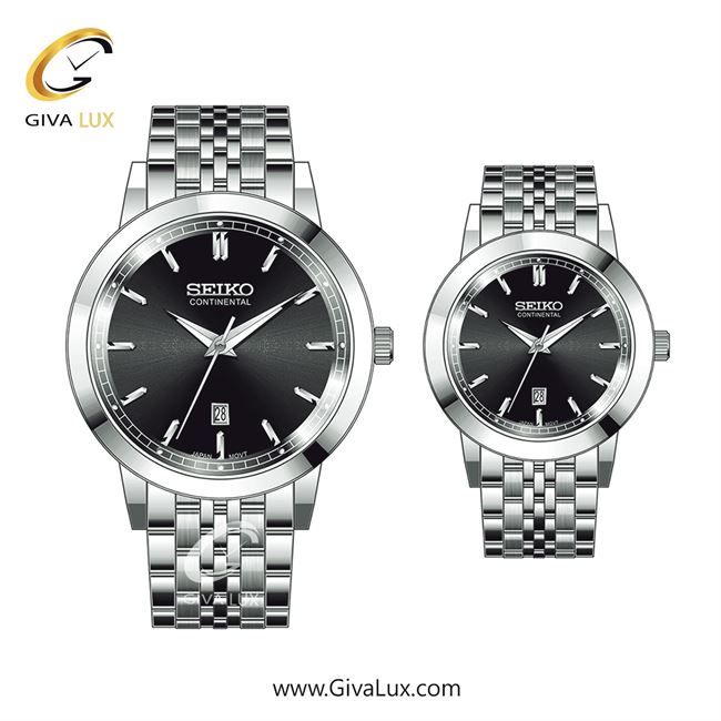ساعت مچی اورجینال ست سیکو (کانتیننتال) | Seiko (Continental)  نقره ای | نقره ای| مشکی| کد رفرنس 0405