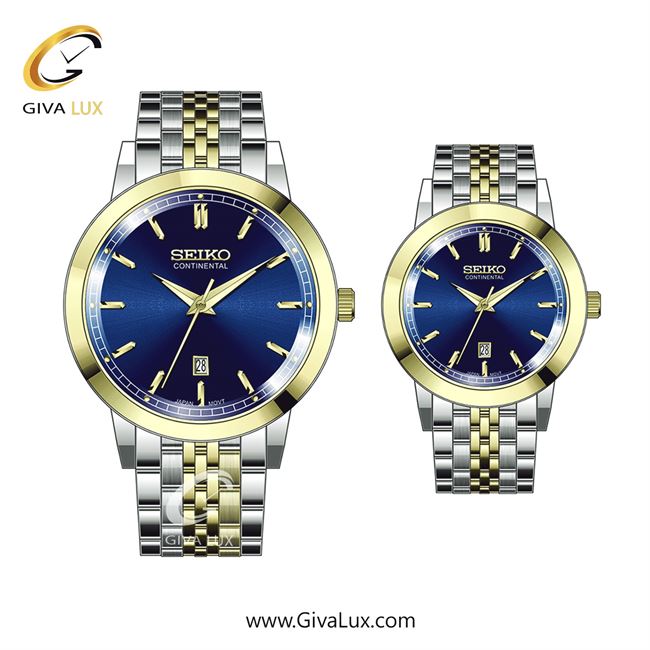 ساعت مچی اورجینال ست سیکو (کانتیننتال) | Seiko (Continental)  طلایی-نقره ای | نقره ای-طلایی| سرمه ای| کد رفرنس 0405