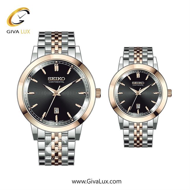 ساعت مچی اورجینال ست سیکو (کانتیننتال) | Seiko (Continental)  رزگلد-نقره ای | نقره ای-رزگلد| مشکی| کد رفرنس 0405
