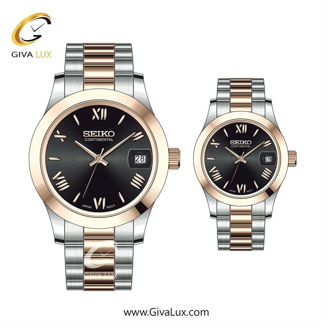 ساعت مچی اورجینال ست سیکو (کانتیننتال) | Seiko (Continental)  رزگلد-نقره ای | نقره ای-رزگلد| مشکی| کد رفرنس 0406