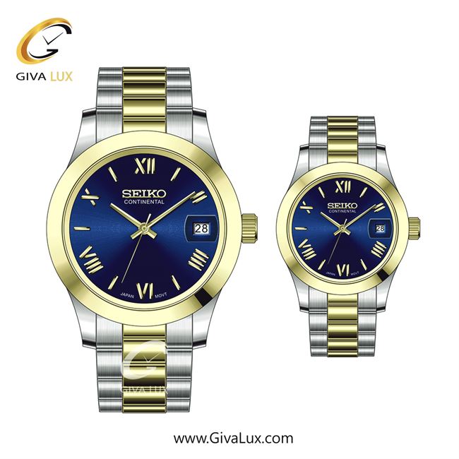 ساعت مچی اورجینال ست سیکو (کانتیننتال) | Seiko (Continental)  طلایی-نقره ای | نقره ای-طلایی| سرمه ای| کد رفرنس 0406