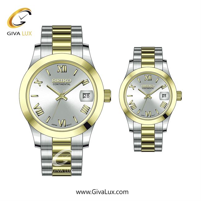 ساعت مچی اورجینال ست سیکو (کانتیننتال) | Seiko (Continental)  نقره ای-طلایی | طلایی-نقره ای| نقره ای| کد رفرنس 0406